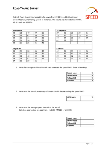 L2 FS Maths - Traffic Survey