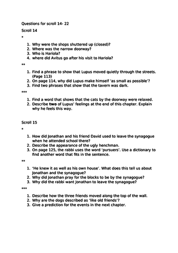 The Roman Mysteries: The Thieves of Ostia Guided Reading Questions