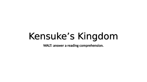 Narrative- UKS2- Kensuke's Kingdom