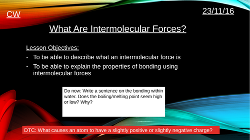 Intermollecular Forces | Teaching Resources