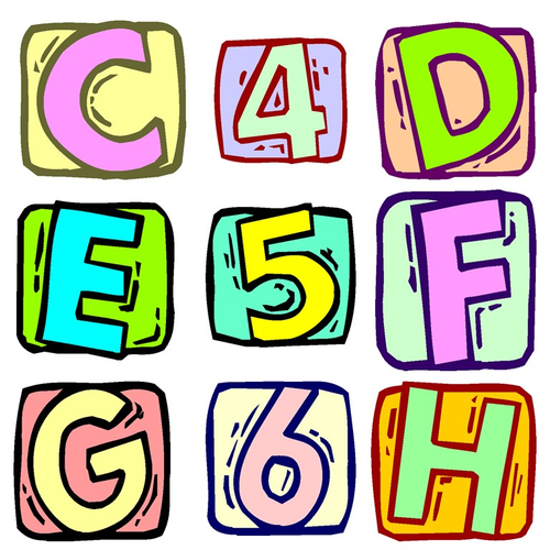 Alphabet and Numbers Clip Art - Letter Blocks and Numbers Clip Art