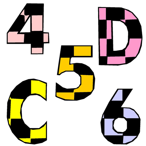 Alphabet and Numbers Clip Art - Checkers Alphabet and Numbers Clip Art