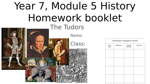 The Tudors Unit Homework tasks