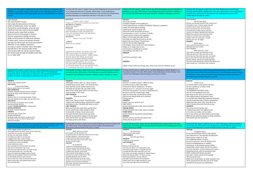 Macbeth Questions and Extracts