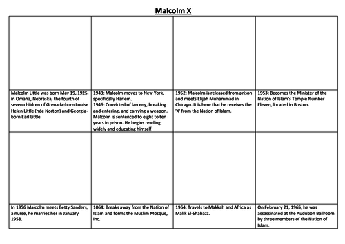 Malcolm X Comic Strip and Storyboard