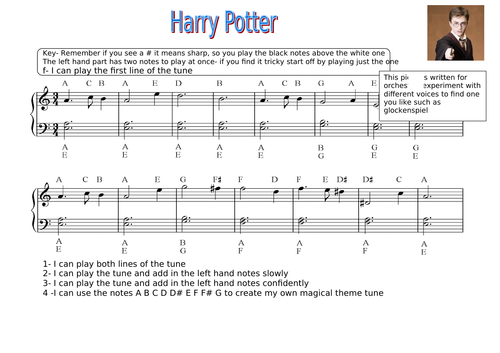 Harry Potter Hedwig S Theme For Piano Teaching Resources