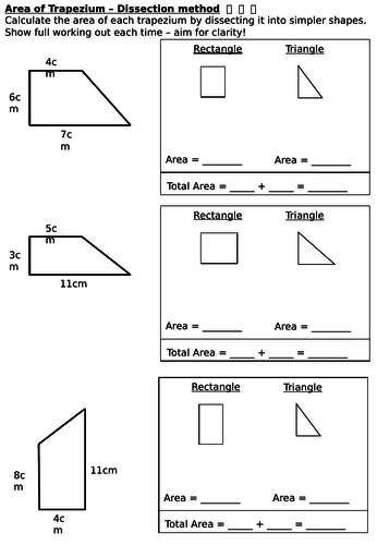 Area of Trapezium - Dissection | Teaching Resources