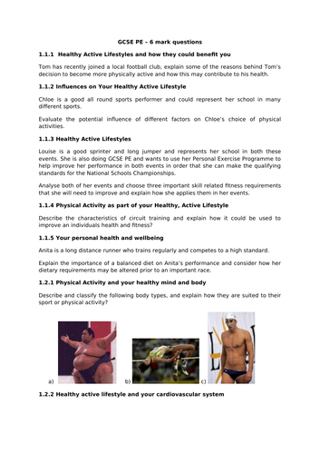 GCSE PE 6 Mark Revision Questions