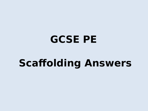 gcse pe coursework scaffolding