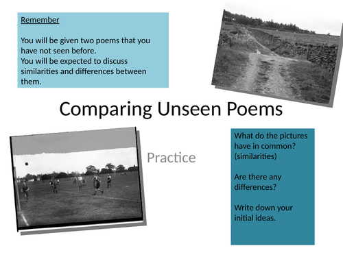 Comparing Unseen Poetry Practice 1939 and On Finding a Letter....GCSE English Literature