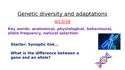 Natural selection, stabilising and directional selection AQA A level