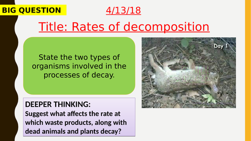 AQA new specification-Rates of decomposition-B17.4