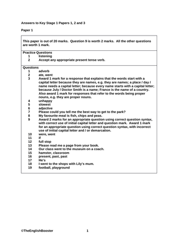 Key Stage 1 Practice Tests