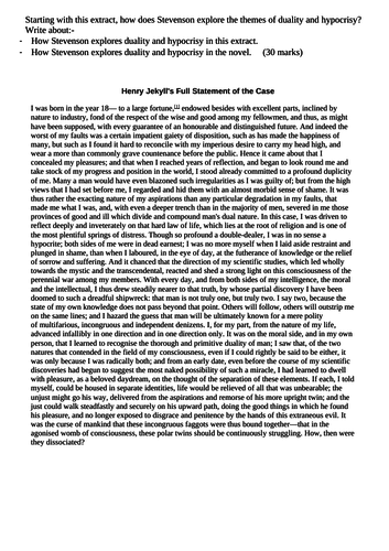 Duality and hypocrisy AQA exam style question on Dr Jekyll and My hyde