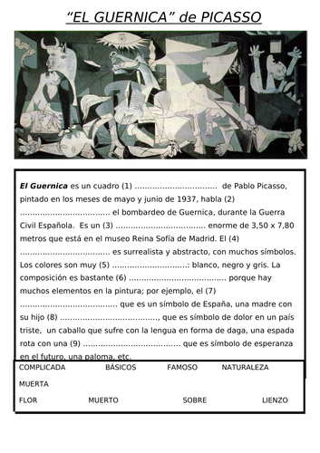 GUERNICA info sheet READING FILL IN BLANKS