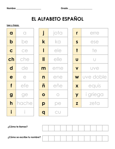 El Alfabeto En Espanol Worksheet 6850