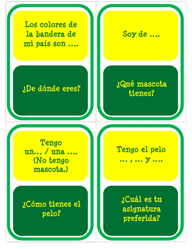 Mi personalidad - Beginner Version - Card Game