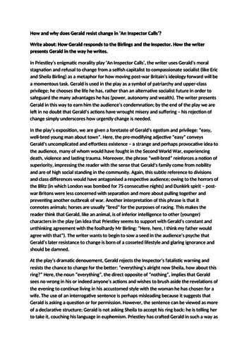 An inspector calls analysis picture