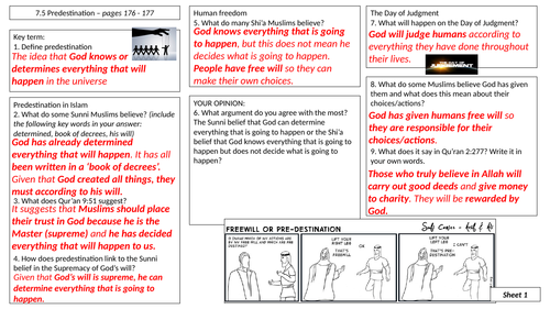 AQA B GCSE - 7.5 - Predestination