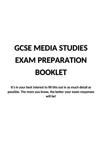 AQA GCSE Media Exam Preparation Pack (TV Dramas)