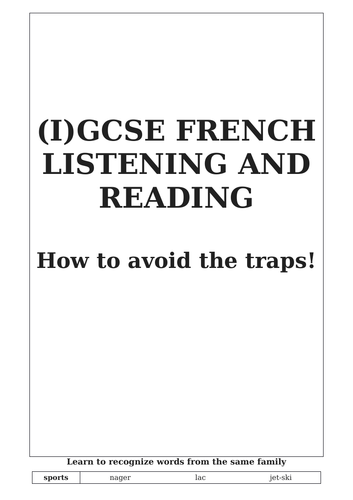 french-i-gcse-how-to-improve-performance-in-the-reading-listening