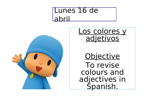 Colours and pets/Spanish primary school lesson