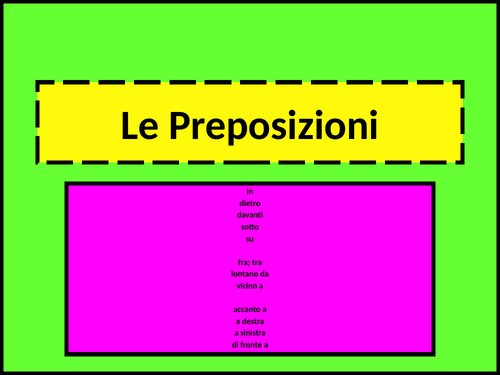 Preposizioni (Prepositions in Italian) PowerPoint