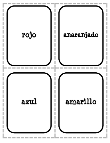 Repaso de vocabulario 1 - Juegos de cartas (Spoons)