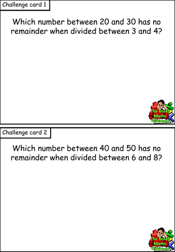 Maths Challenge Cards