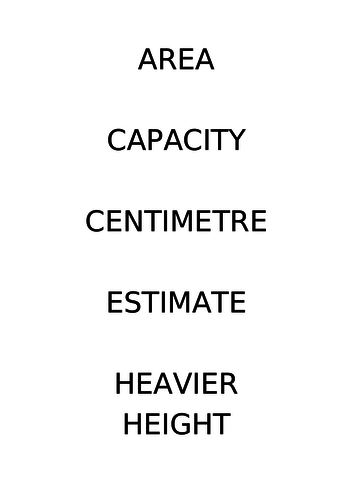 Measure -  Key Vocabulary for Classroom