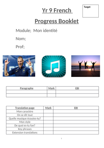 Studio 2 Module 3 Mon identite Skills booklet- Translation, writing, speaking