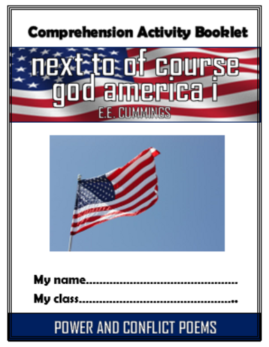 next to of course god america i Comprehension Activities Booklet!