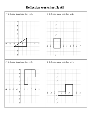 Differentiated Reflecting Shapes Worksheets