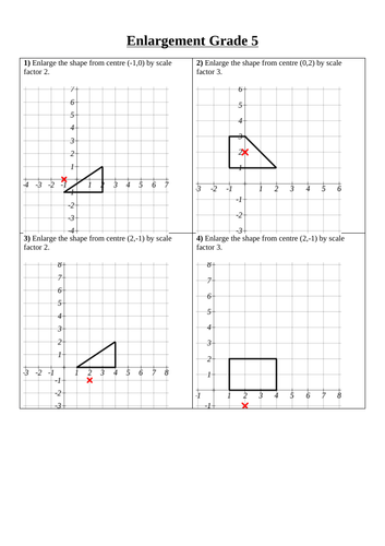 Differentiated Enlargement worksheets