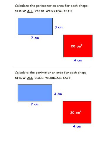 Perimeter and Area Starter