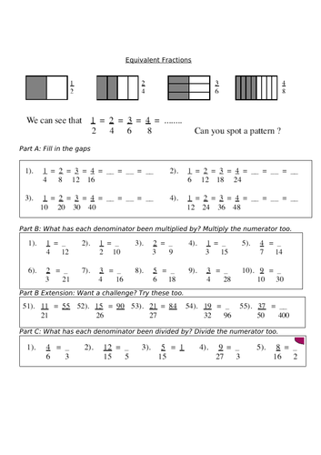 Equivalent Fractions