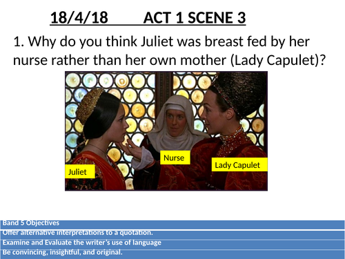 Romeo and Juliet Act 1 Scene 3 lesson