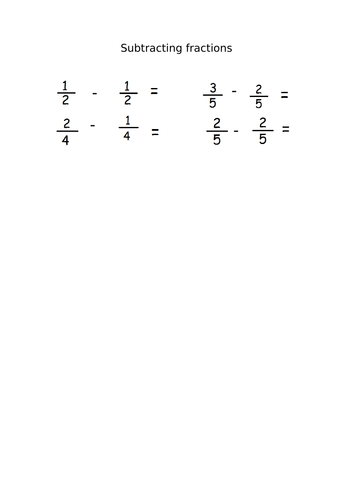 Subtracting fractions with the same denominator