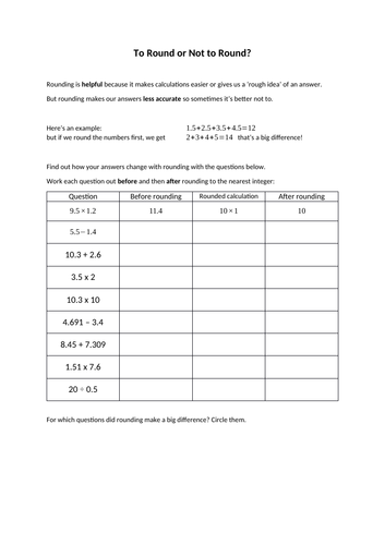 Rounding vs accuracy (nearest integer)