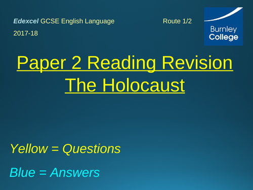 Edexcel Paper 2 GCSE English Reading Revision