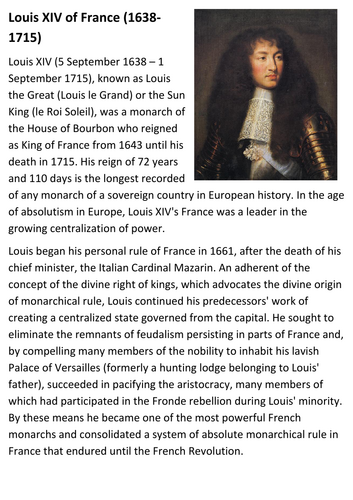 Louis XIV of France Handout