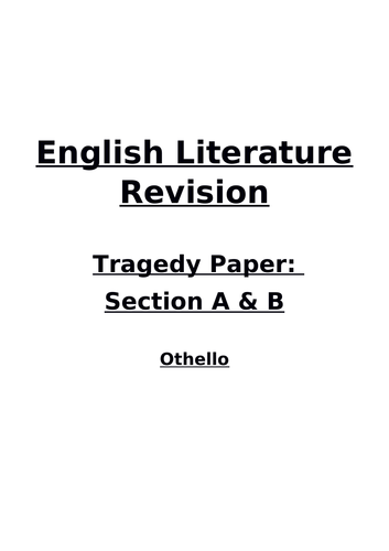 Othello Revision Booklet - AQA