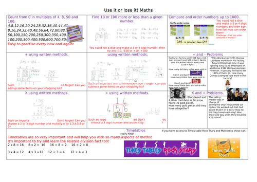 Year 3 Maths objectives with examples and ideas to practise them