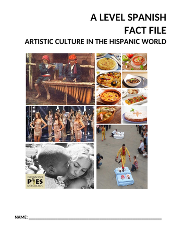 New Spanish A-Level - Artistic Culture in the Hispanic World: Fact file (Paper 3 /speaking revision)