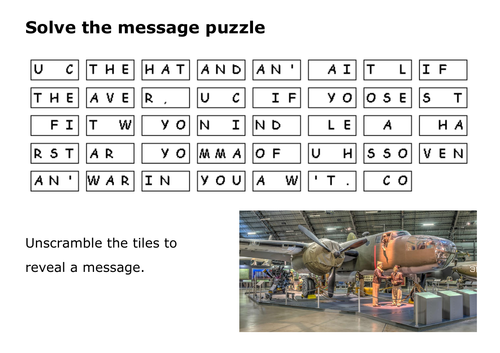 Solve the message puzzle about the Doolittle Raid