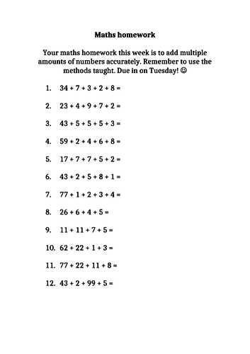 Adding multiple amount of numbers