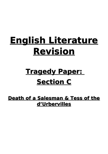 Tess of the d'Urbervilles & Death of a Salesman Revision Booklet-AQA