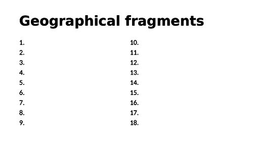 Geographical Fragments