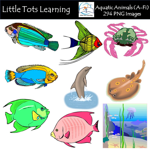 Aquatic Animals (A-Fi) Clip Art - Commercial Use