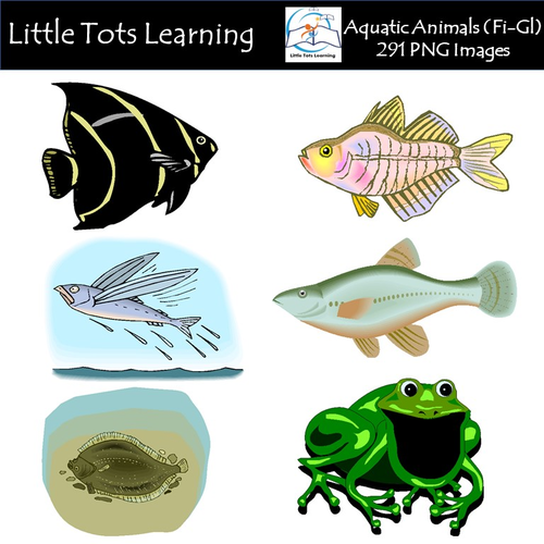 Aquatic Animals (Fi-Gl) Clip Art - Commercial Use